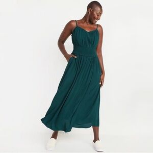 Old Navy Smocked-Waist Fit and Flare Cami Midi Dress